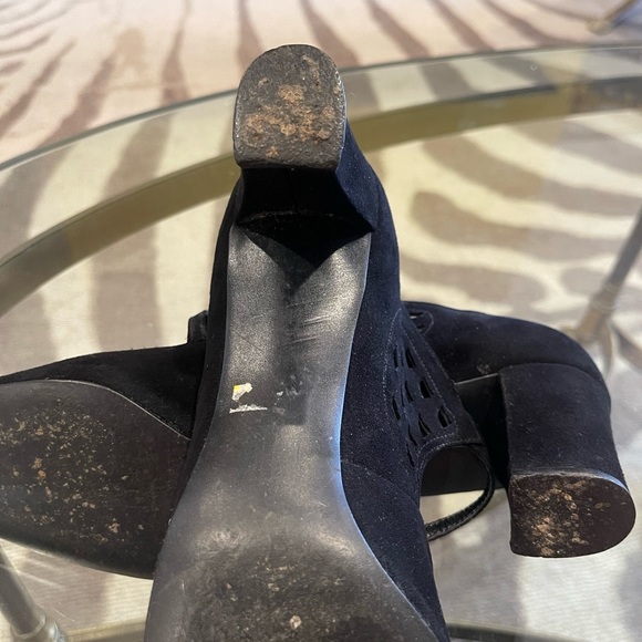 Vintage black suede 30s-60s size 8 - Picture 7 of 10